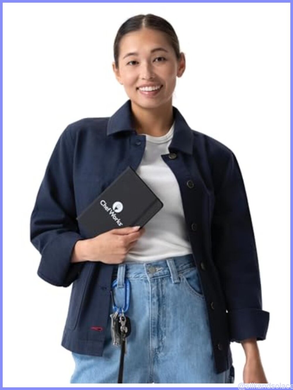 Women's Utility Chore Coat 100% Cotton - Chef Style Work Jacket